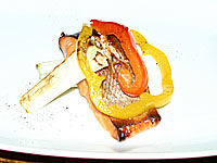 魚料理　八汐鱒と大田原白美人葱の昆布塩焼き