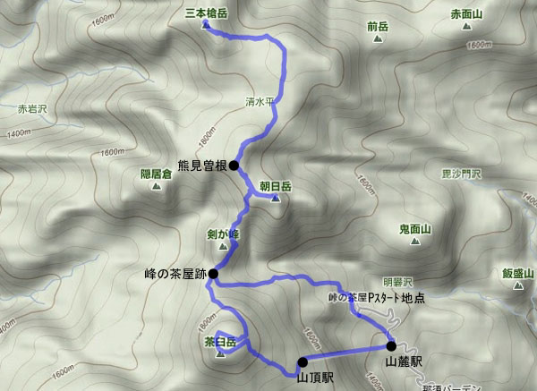 朝日岳 map