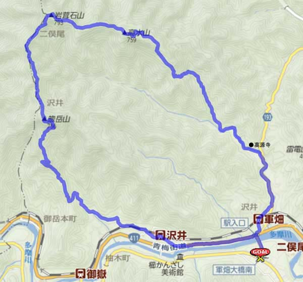 岩茸石山 map