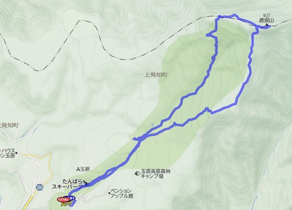 鹿俣山コースルート