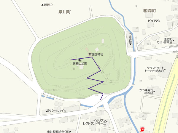 錦着山（栃木市）Map