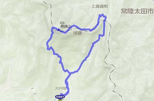 奥久慈男体山 map