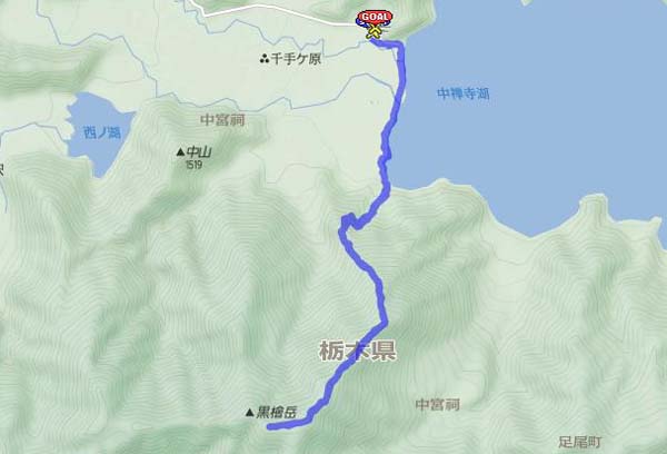 黒檜岳 map