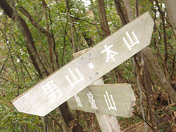 飯盛山への分岐の標識