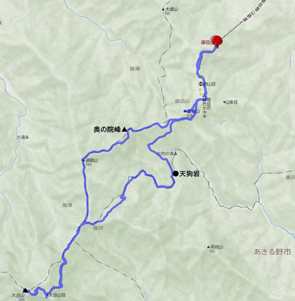 大岳山 map