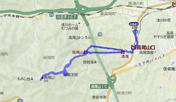 高尾山(東京都) Map