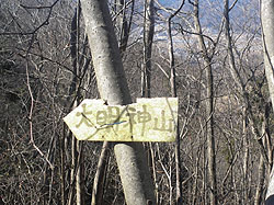 大明神山の標識