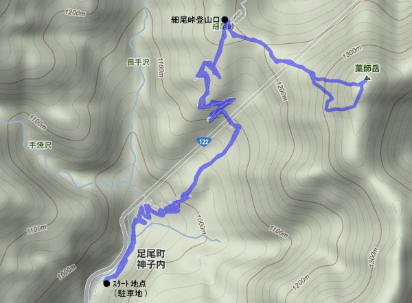 薬師岳 map